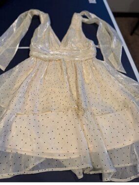 NWT en salson dress cream with dots size S